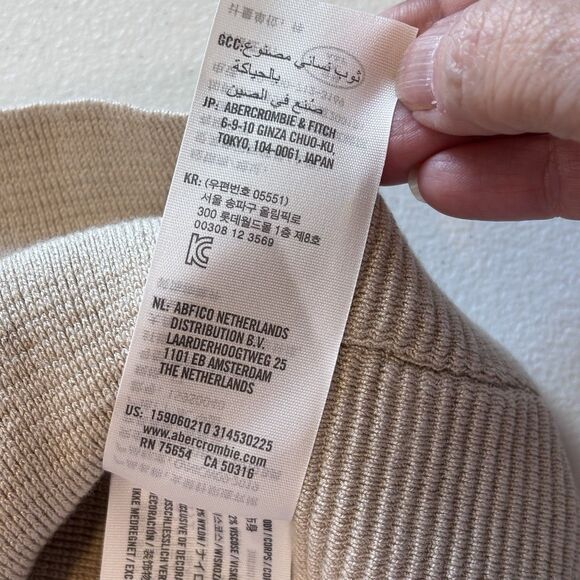 Abercrombie Fitch Knit Ribbed Sleeveless Mini Sweater Dress Chest Cutout Size ST - Picture 9 of 14